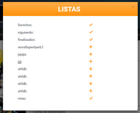 User lists.
